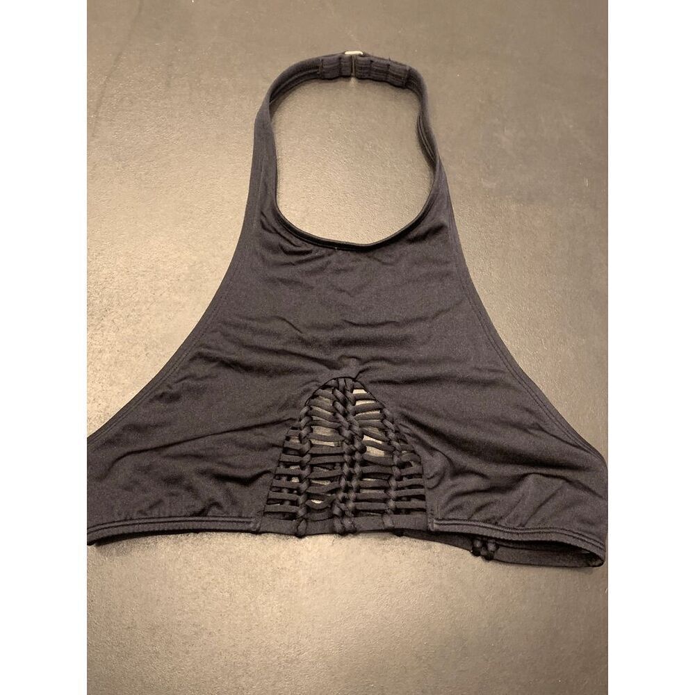Victoria's Secret Women's Halter Swim Bikini Top Swimwear black Size Medium